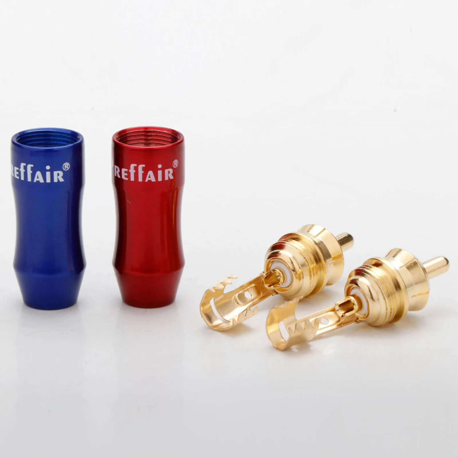 4 Uds Preffair R1705 conector RCA chapado en oro Cable macho adaptador de Audio conector de altavoz en espiral rojo para Cable de 6,5mm