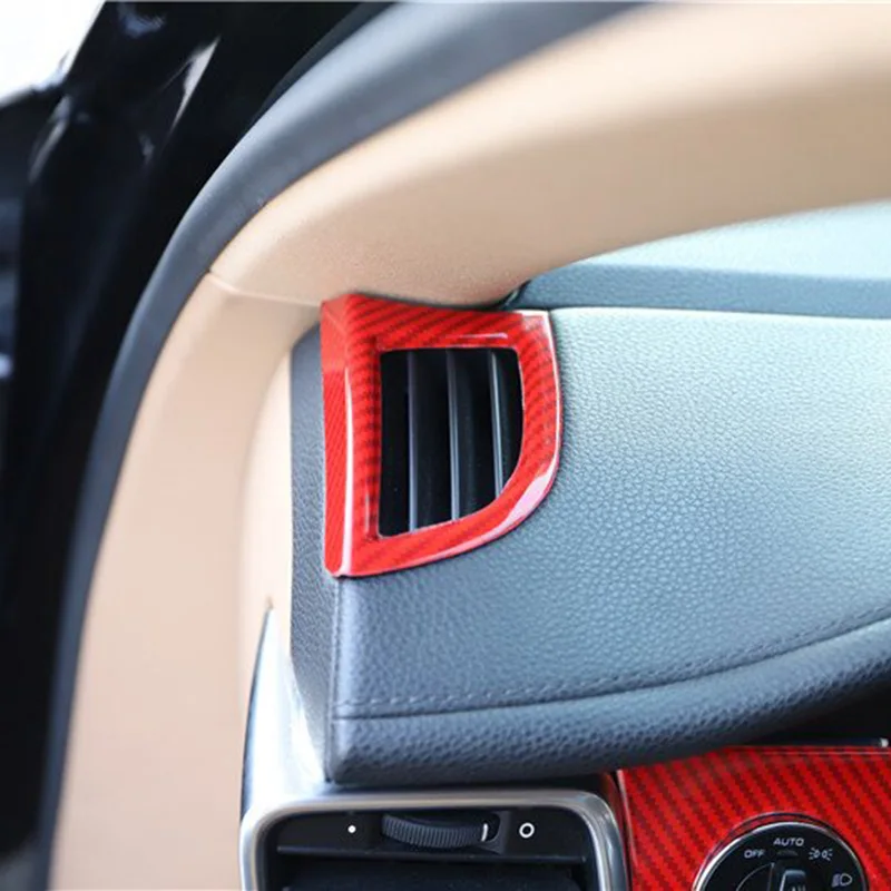 Carbon Fiber Interior Dashboard Side Air Vent Outlet Cover Trim For Porsche Panamera 2010-2016 2pcs