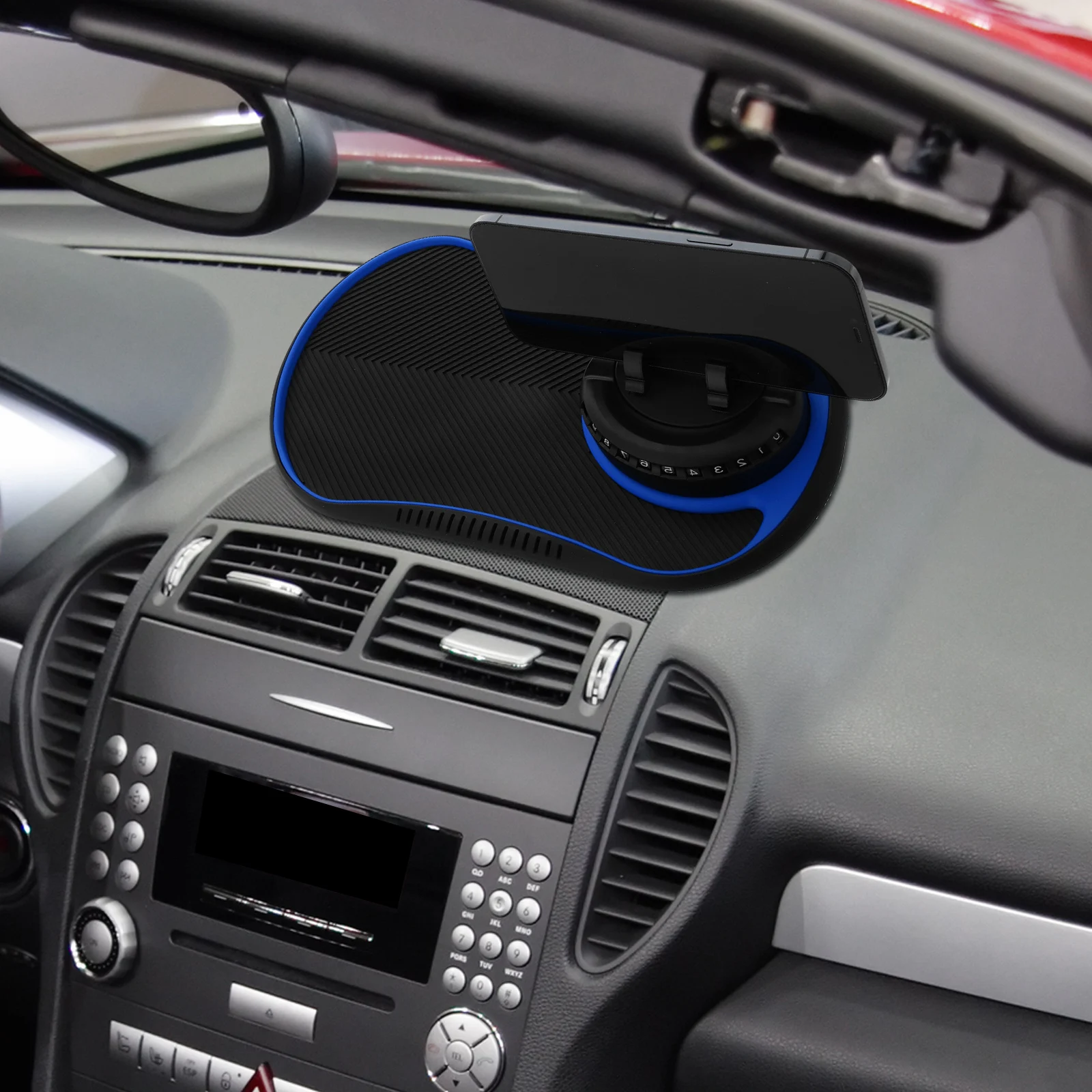

Car Dashboard Mat Anti Slip Phone Holder Adjustable Stand Dash Storage Organizer PVC Soft Durable Multifunctional Car Interior