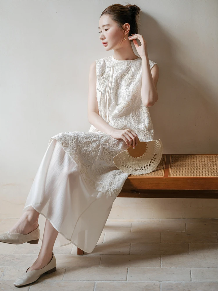 

Новое китайское свободное длинное платье-ципао для женщин, летнее, модное, винтажное, повседневное, с круглым вырезом, в стиле Ханьфу