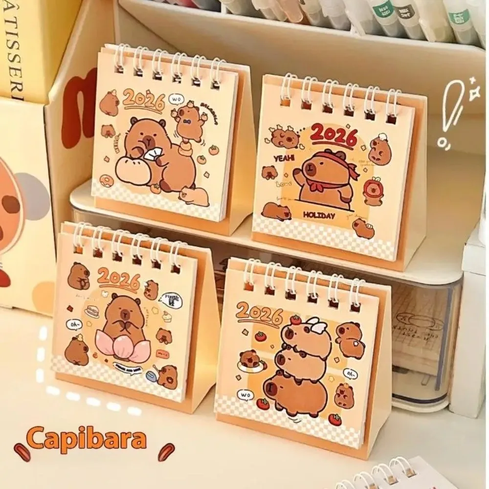 

New Mini Desk Calendar Cartoon Capibara Planner Format Desktop Calendar Daily Planner Office Stationery