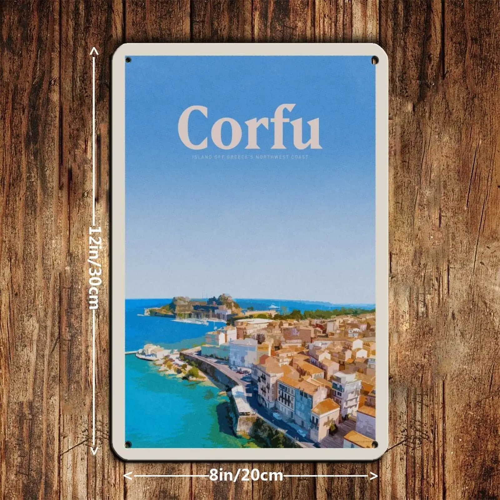  Corfu Vintage Travel Poster Retro Poster Metal Tin Sign Chic Art Retro Iron Painting Bar People Cave Cafe Family Garage Poster 