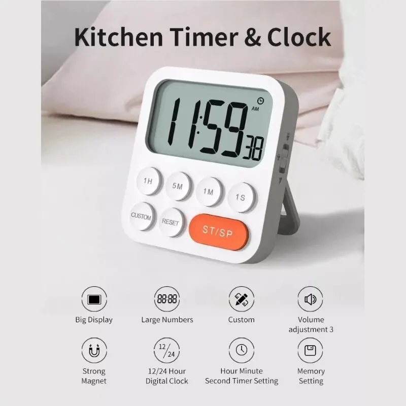 Multifunctional Kitchen Timer Kitchen Accessories Alarm Clock Home Cooking Practical Supplies Cook Food Tools Camping For Task