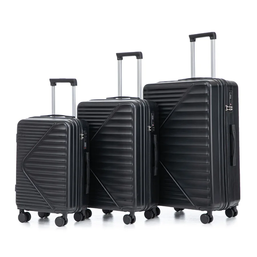 

20 24 28 3 pcs set in ABS Spinner Wheel Luggage Carry on Suitcase Matching Color TSA Combination Lock For Big And Middle Size B