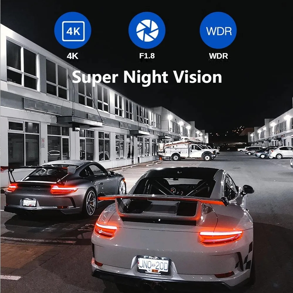 كاميرا داش كام 4K للسيارة داشكام واي فاي 24h شاشة وقوف السيارات Dvr Para Coche أمامي وخلفي 2 Dvrs كاميرا Samochodowa Rejestrator