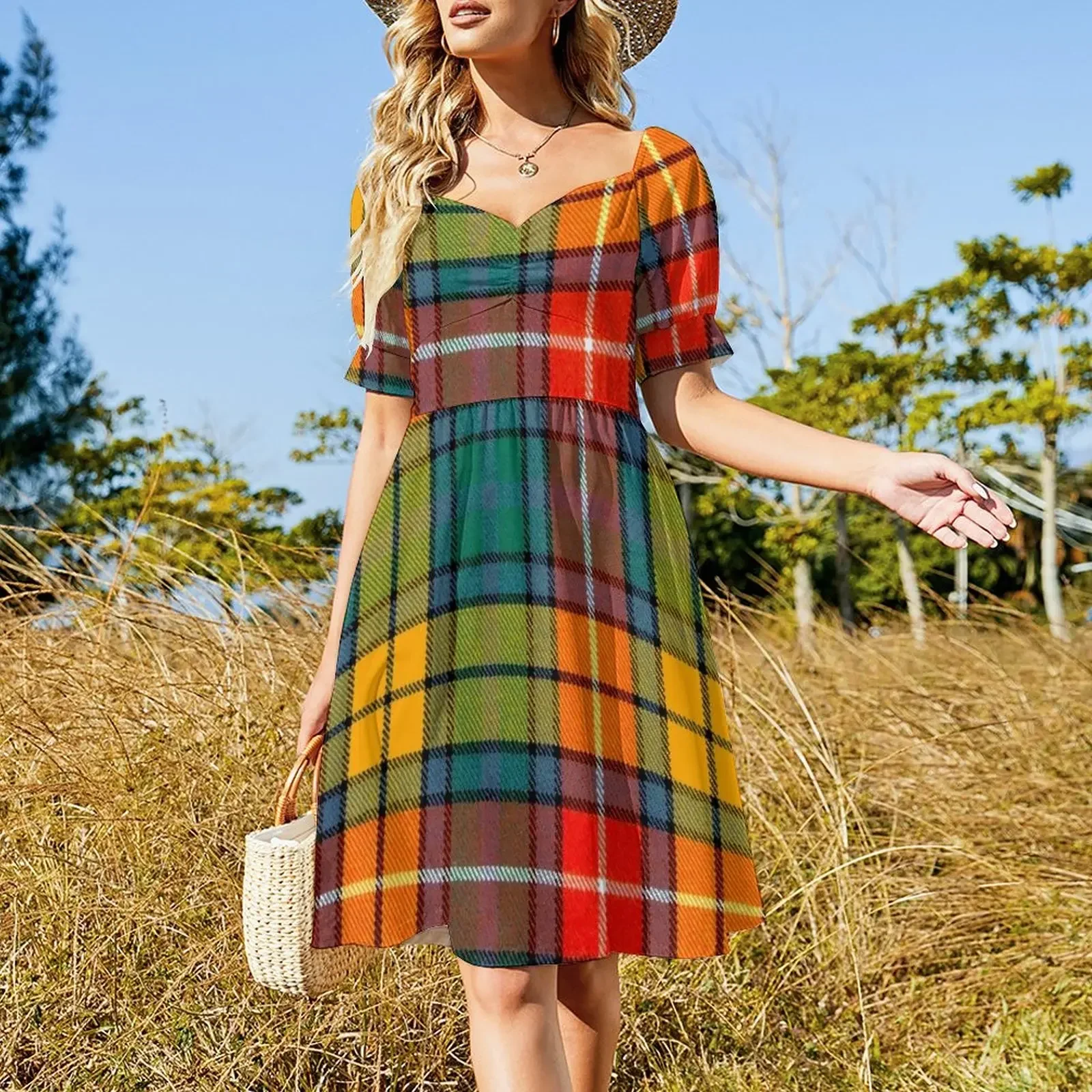 BUCHANAN ANCIENT LIGHT WEIGHT TARTAN Sleeveless Dress summer dress womens clothing dress summer for pregnant women