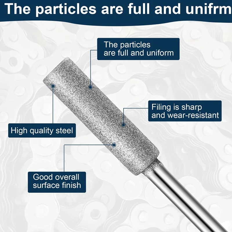 Punte per affilare motosega diamantate da 36 pezzi, strumento per affilare motosega per sega a catena in pietra di 3 dimensioni per sega a catena, gioielli in pietra, legno