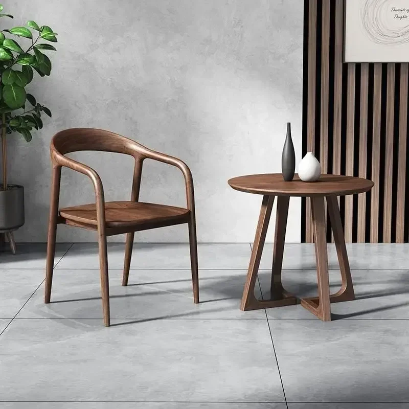 

l Nordic Solid Wood Dining Chair Oak Home Dining Table Set 4 Chairs Simple Hotel Visitor Wooden Chair