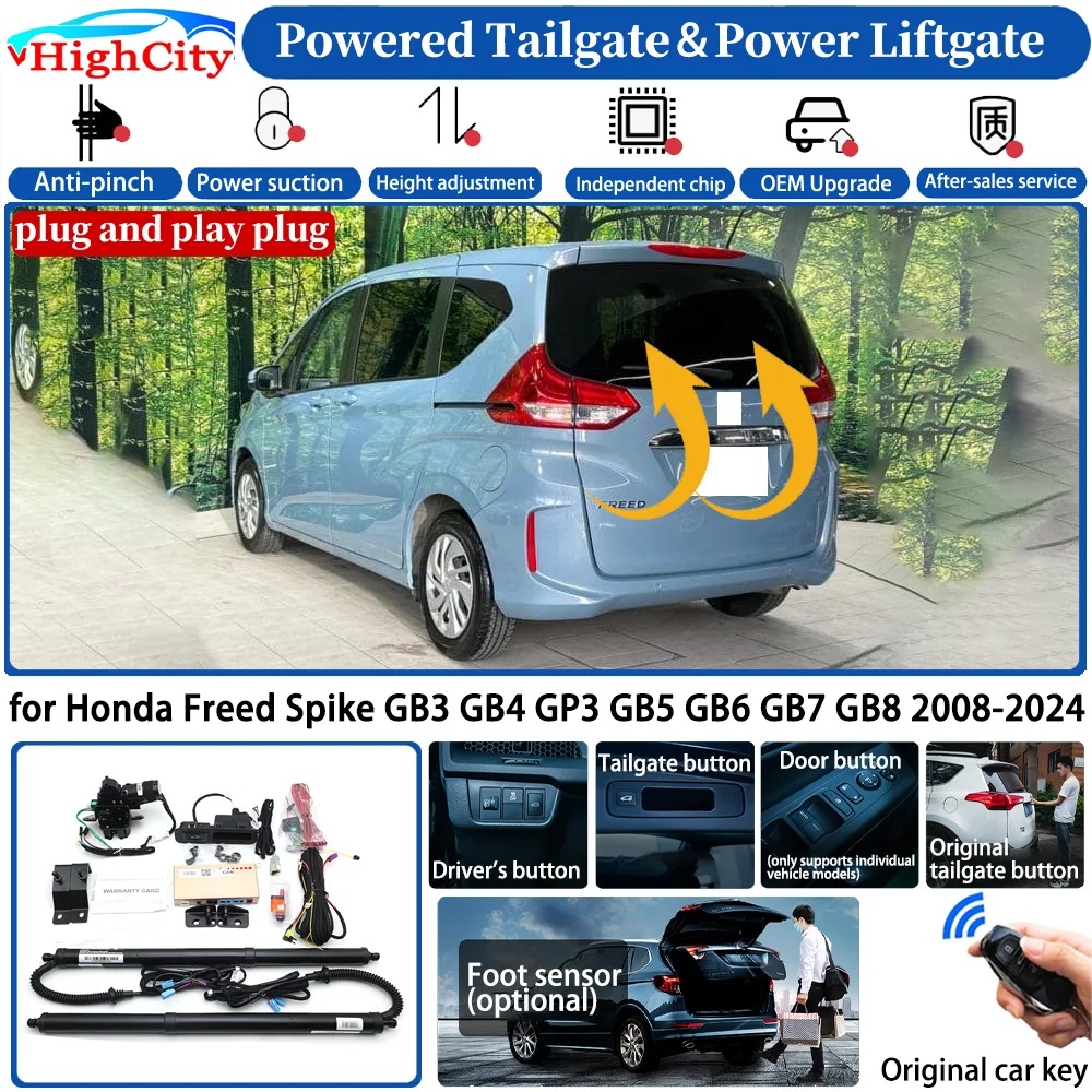 for Honda Freed Spike GB3 GB4 GP3 GB5 GB6 GB7 GB8 2008-2024 Automatic Smart Powered Tailgate Power Liftgate System Trunk Lift