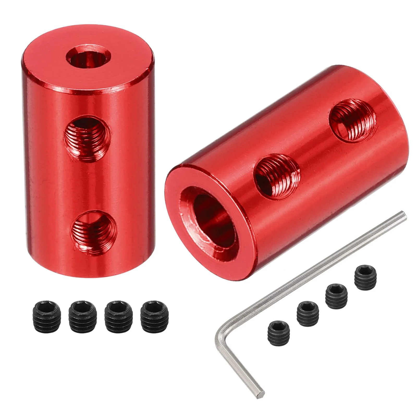 1Pcs Red Rigid Coupling Set Screw D14xL25/D12xL20/D16xL25 Aluminum Alloy,Shaft Coupler Connector,Motor Accessories