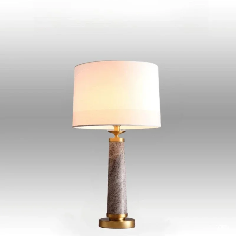 New Chinese marble marble table lamp light luxury Nordic modern designer living room study bedroom hotel bedside lamp