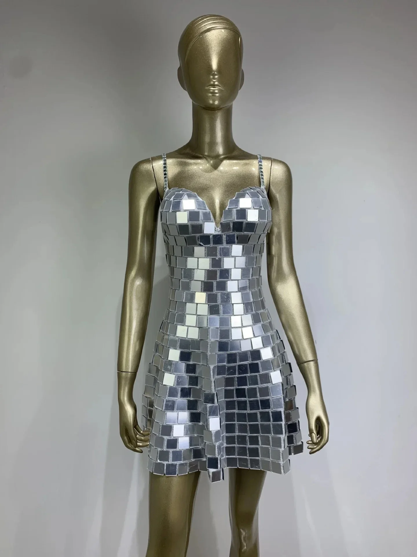 Classical Cross-Border Mirror Sequines Dress Street Style A Dress Shiny Stage Performance Outfit