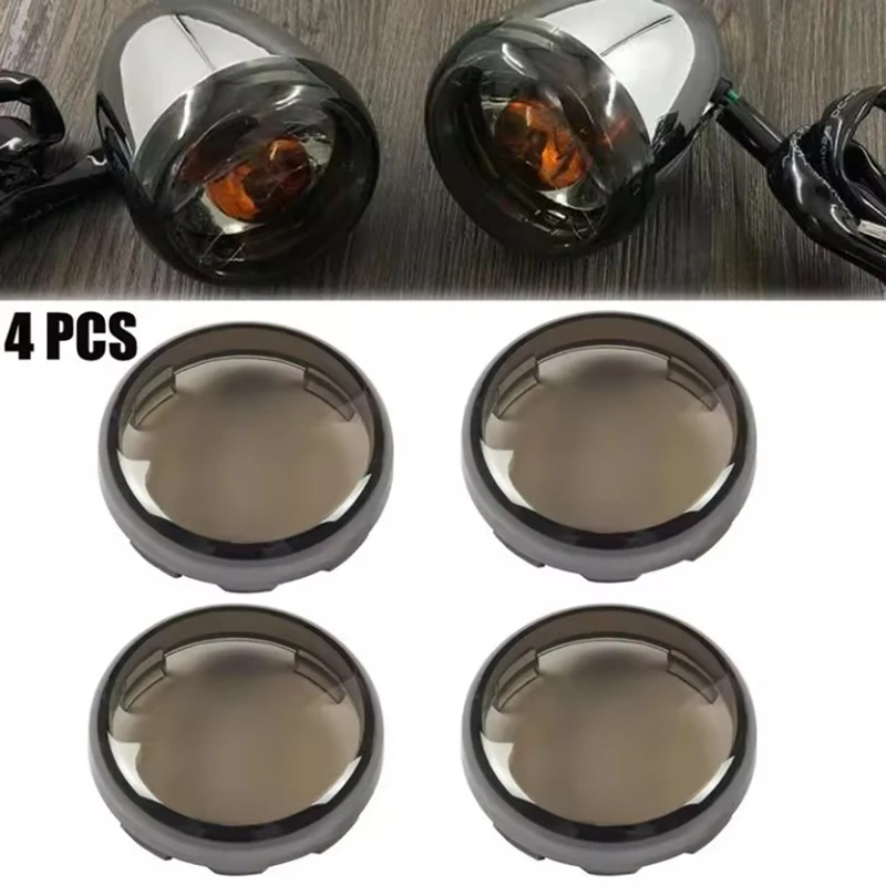 4Pcs Motorcycle LED Turn Signal Rear Light Indicator Lamp Lens Cover For Harley Sportster 883 1200 2002-2015 Road King 2004-2014