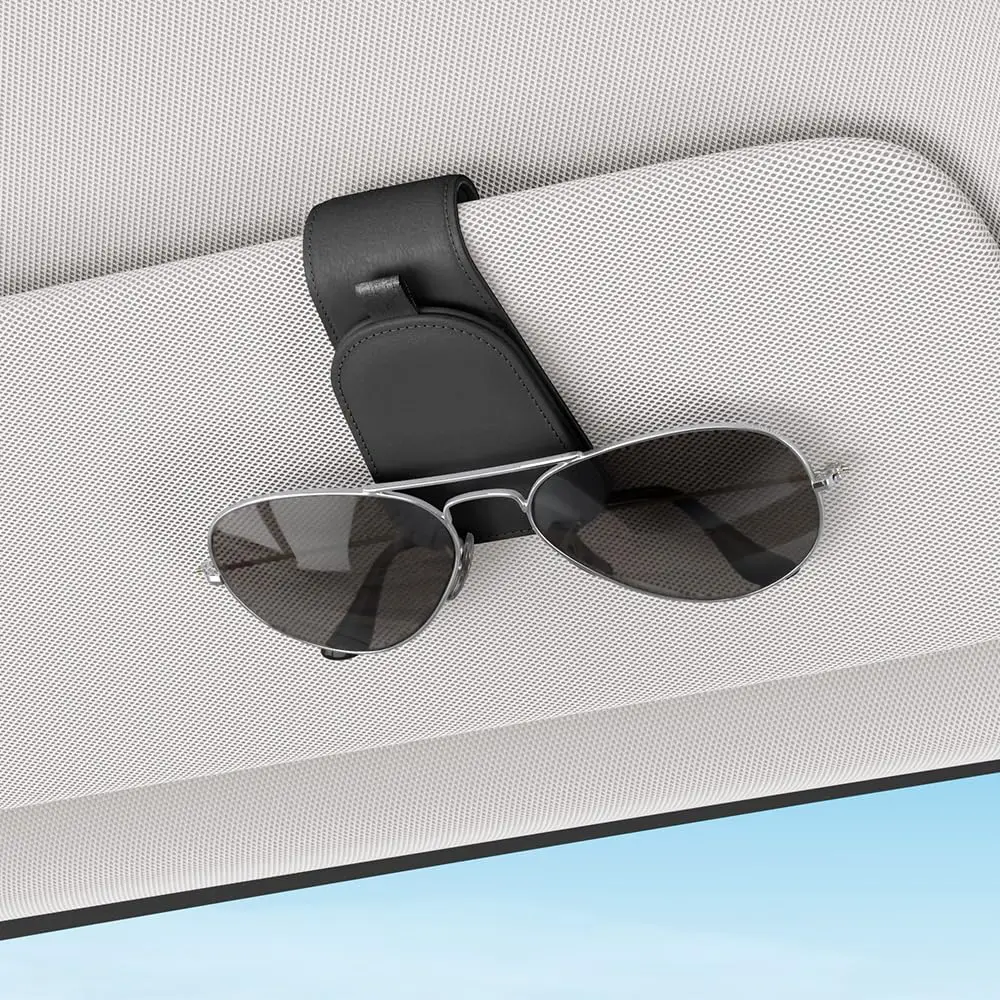 

Car sunglasses holder, suede cloth magnetic sunglasses clip, car visor, glasses clip, piece, black