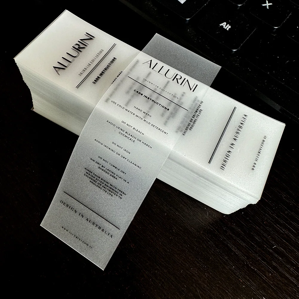 Width 30mm Custom Made Design TPU Garment Washing Instructions Care Label Satin Clothing Size Tags Washable Labels in roll