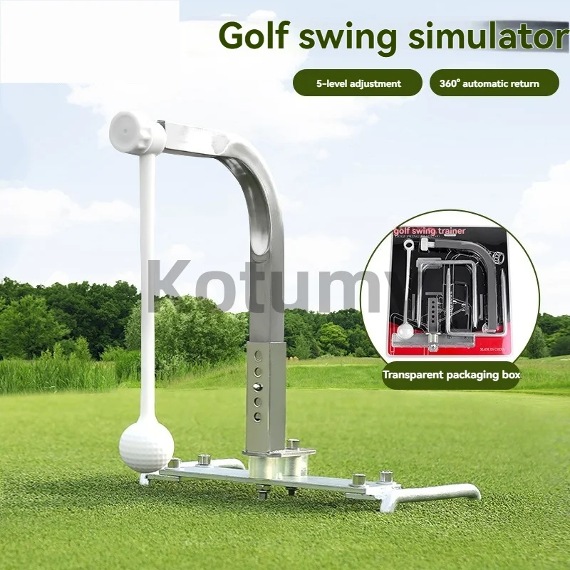 Lightweight Portable Golf Swing Trainer,Ground Practice Device with Durable Rotating Rod Stainless Steel Material
