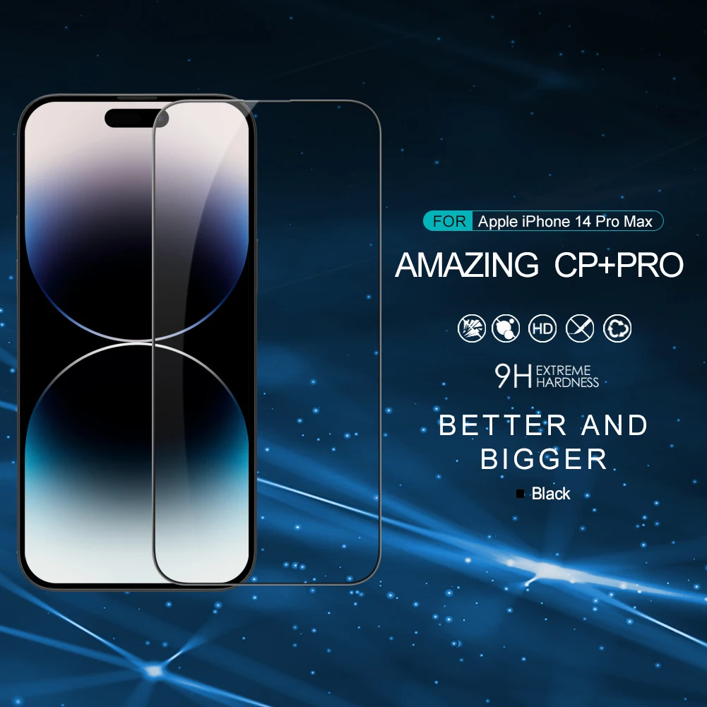 Screen Protector For Apple iPhone 14 Pro Max / Plus Nillkin Full Coverage Anti-Explosion Complete Covering Tempered Glass Film