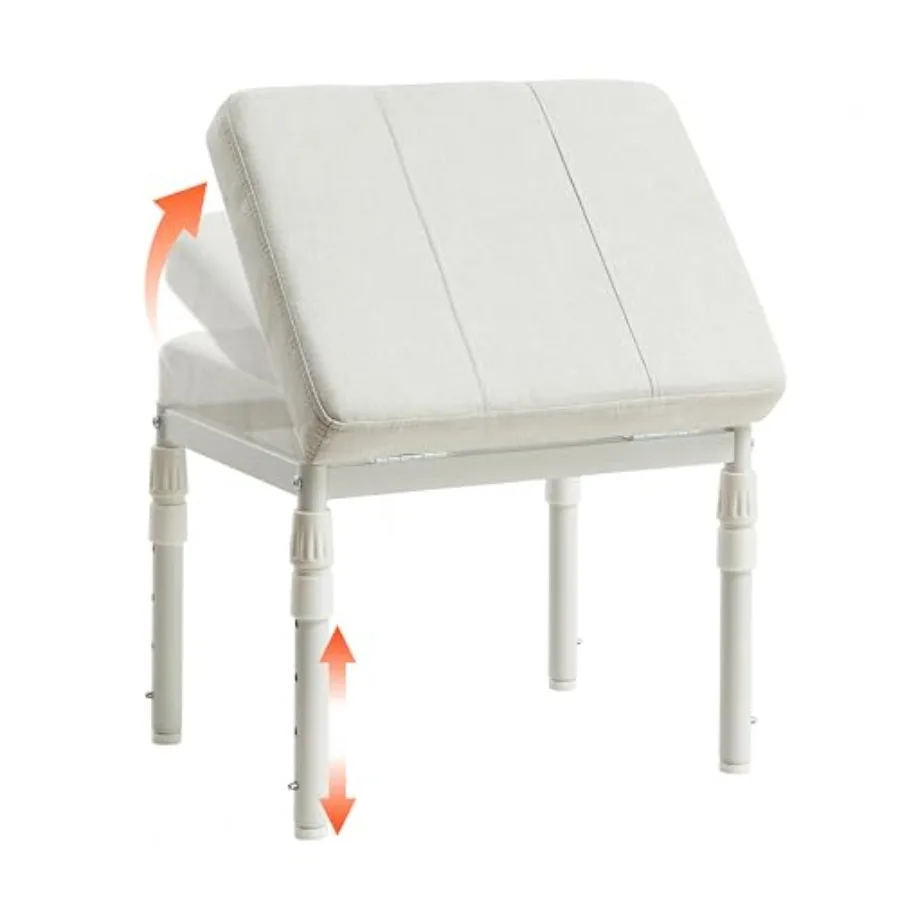 

Adjustable Ottoman Pouf, 4 Height Position and 60 Degree Tilt Angle Adjustment Ottomans Footrest Feet Stools Pouffe Footstool f
