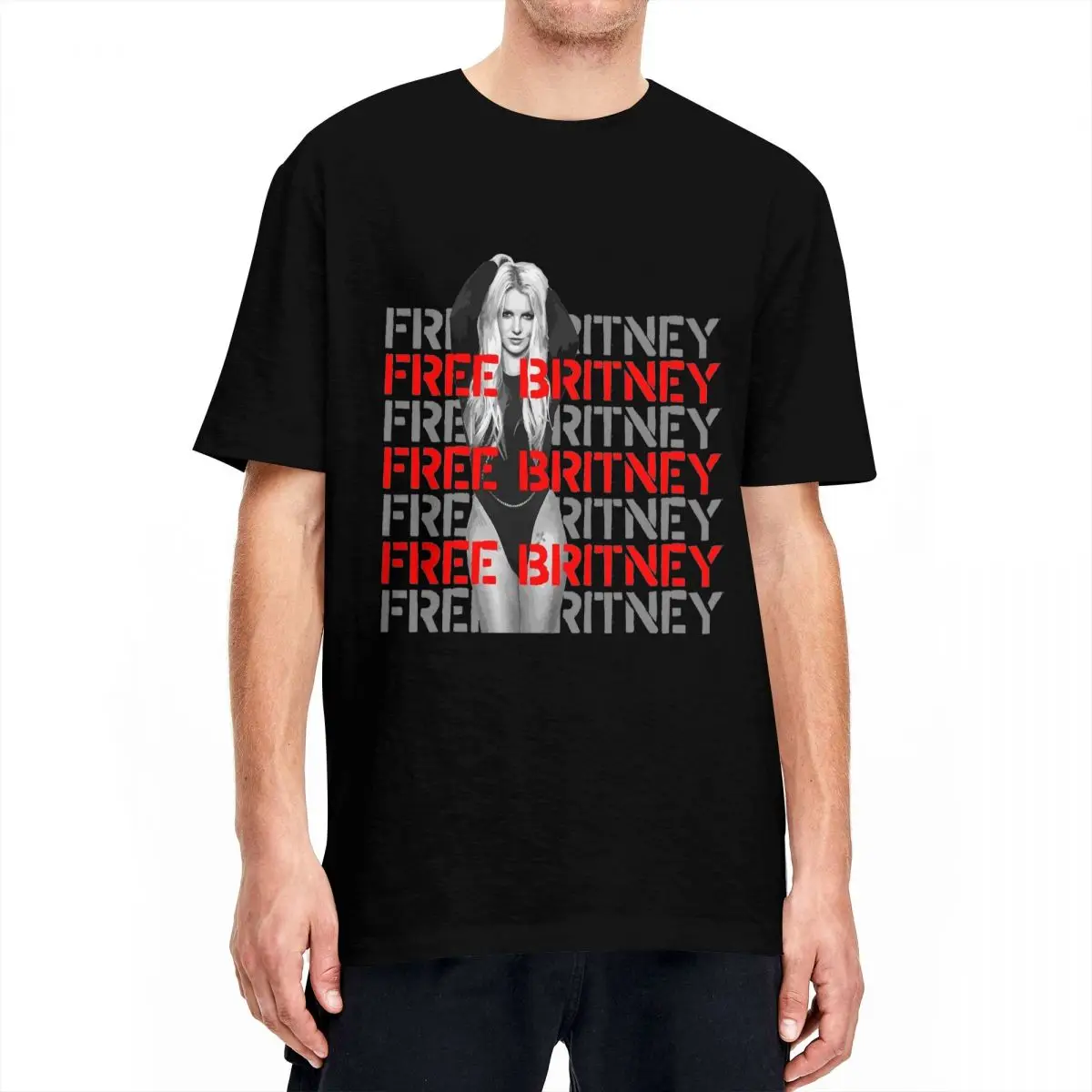 Casual Free Britney Exclusively T Shirt Men Cotton Short Sleeve O-neck TopsTops