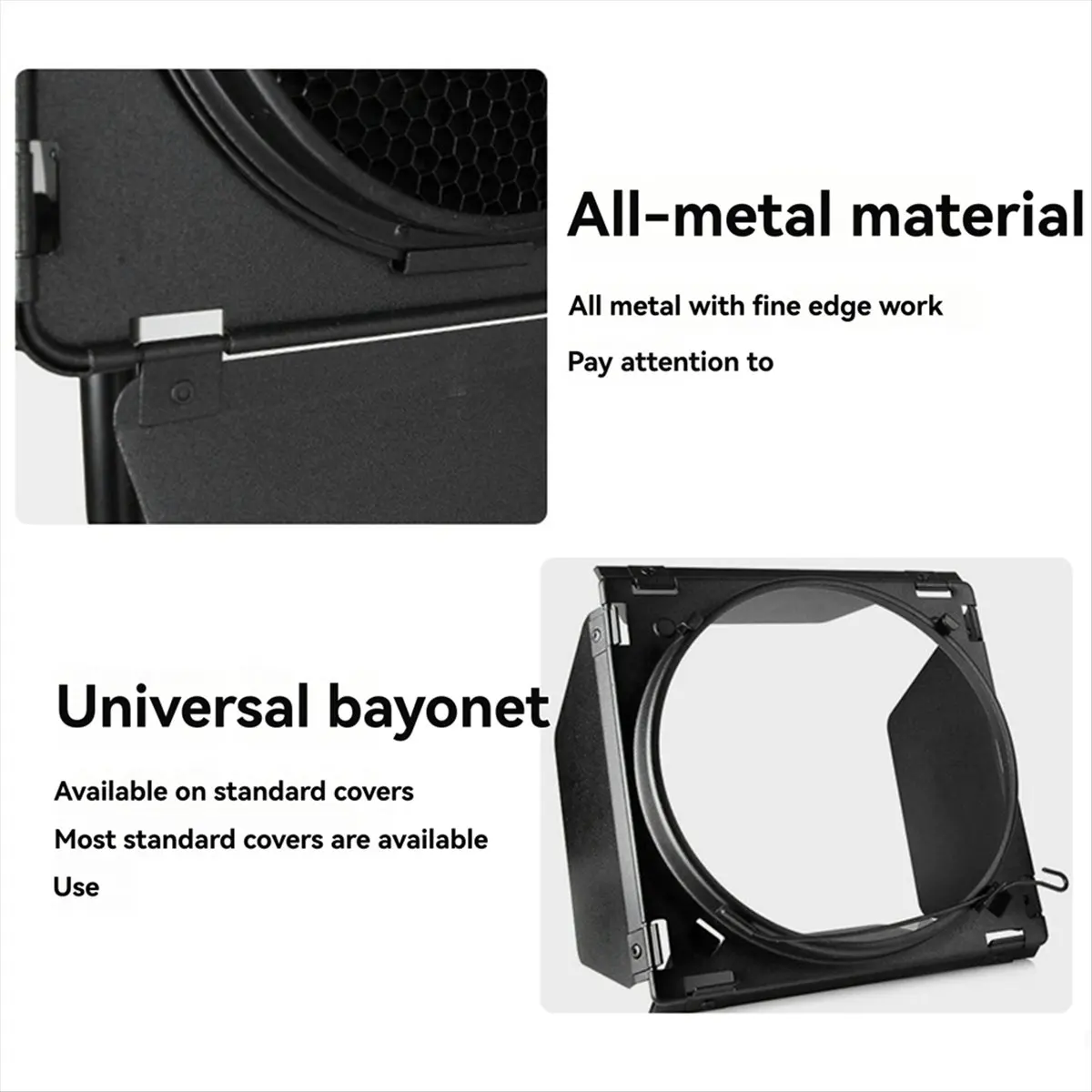 

M05K Godox BD-04 Накладки-барн-двери с сотовой решеткой и 4 цветными гелевыми фильтрами для стандартных отражателей Bowens – незаменимый аксессуар для фотосъемки