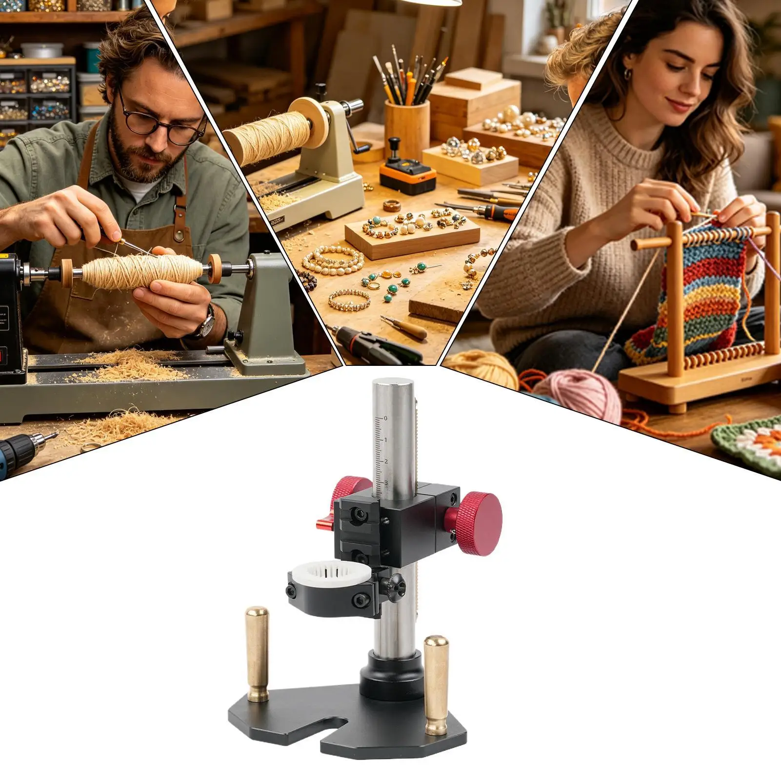 Drill Press Stand Adjustable Easy Portable Universal Rack Rotary Tool Guide For Hand Wood Carving Drilling Cutting Tabletop view 4