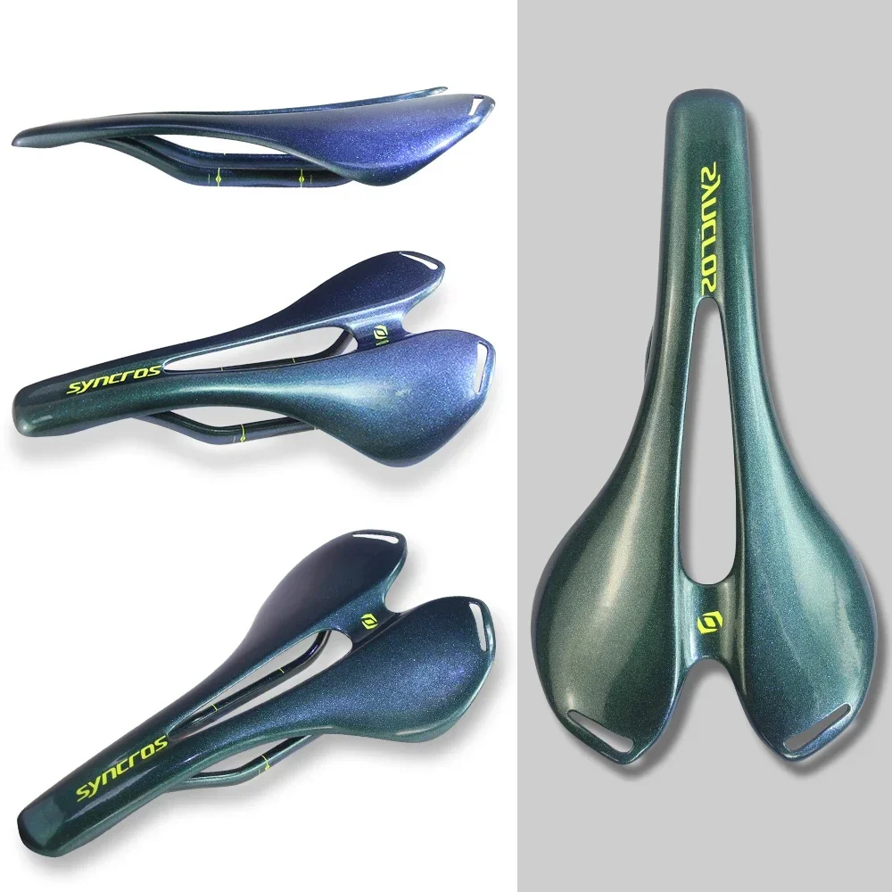 

SYNCROS Gradient Color Carbon Fiber Saddle Ultralight 270*140mm Road MTB Bike Seat Ventilated Comfortable Unisex