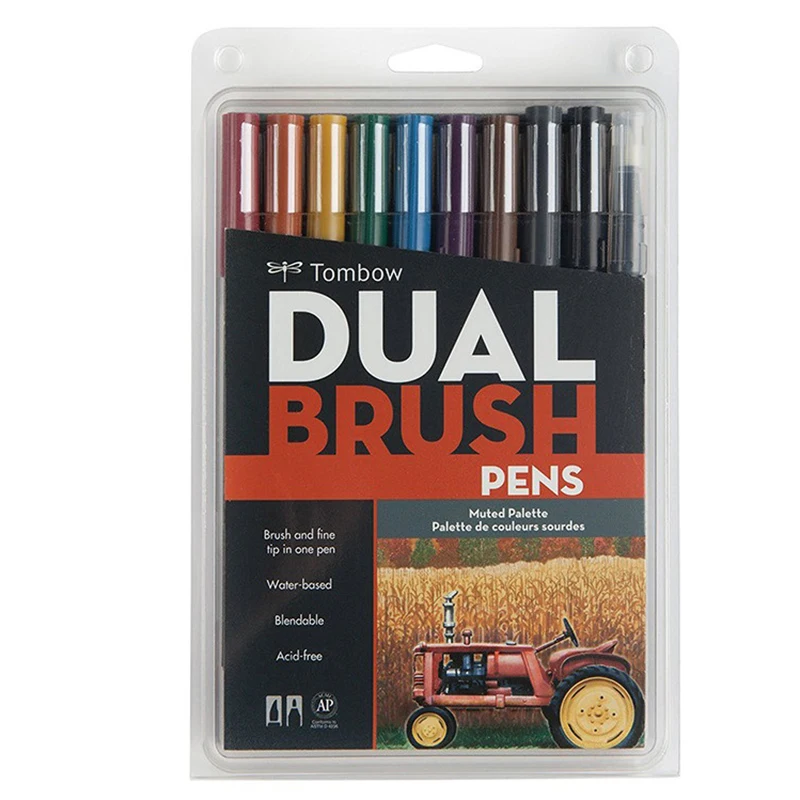 Tombow ABT Dual Brush Pen Art Markers Calligraphy Drawing Pen Set Bright Blendable Brush Fine Tip Watercolor Lettering Supplies