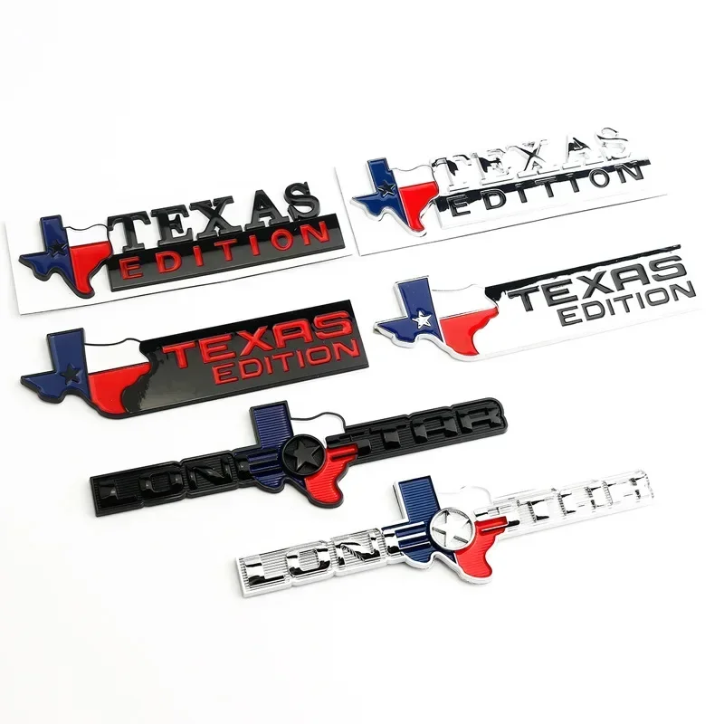 1 peça x 3d abs edição texas estrela solitária fender emblema distintivo para chevy silverado gmc sierra tronco adesivo decalque
