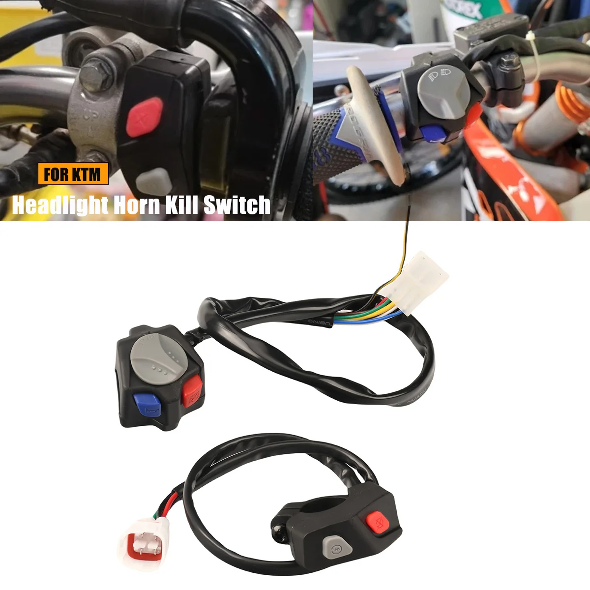 

Headlight Horn Kill Switch Motorcycle For KTM EC ECF EXC XC-W EXC TPI EXC-F SC SMC SXC RALLY SUPER ENDURO TE FE TX FX Dirt Bike