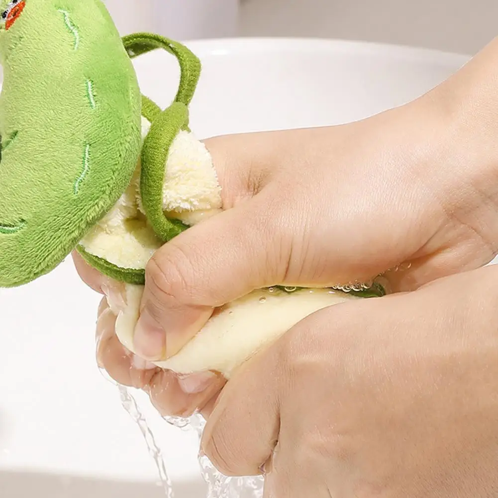 Cute Bathroom Accessory for Kids Cartoon Hand Towel with Lanyard Soft Coral Velvet Kitchen Bathroom Towel Highly Absorbent