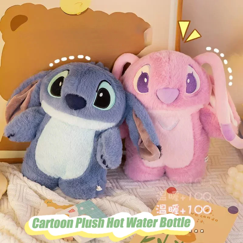 

Kawaii Stitch Cartoon Hot Water Bottle Cute Strawberry Bear Angel Thicken Anti-Thick Hand Warmer Bag Autumn Winter Warmth Gift