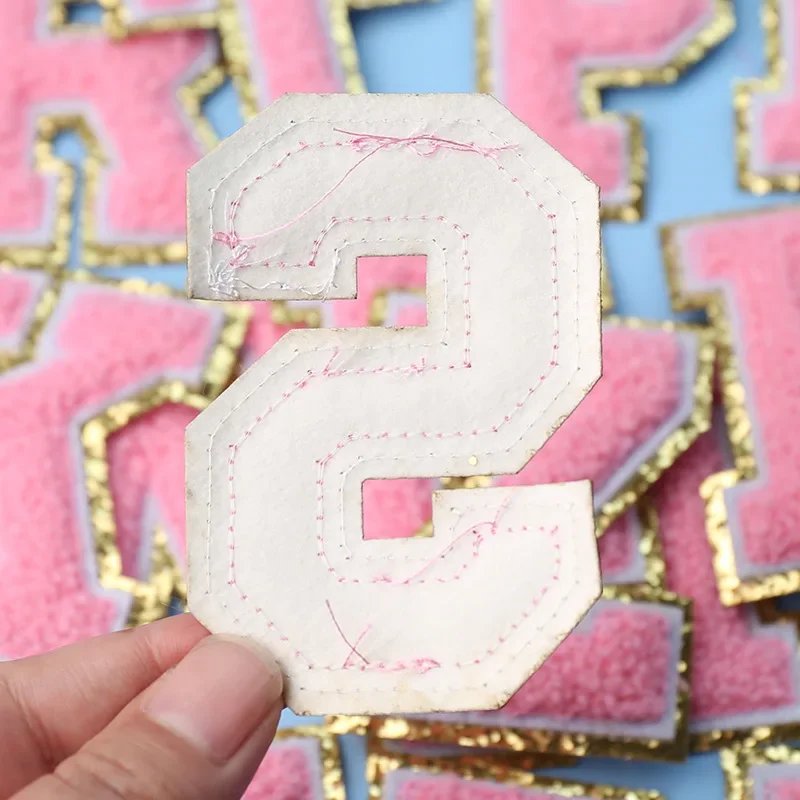 1pc Embroidery Fabric  Gold Edge A- Z Alphabet Patch Stickers For Handmade Skirt Jacket Clothing Accessories Sewing Supplies