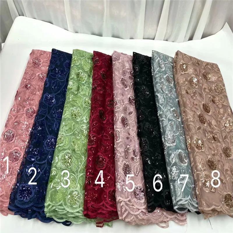 

Nigerian Lace Fabric with Sequins, French Tulle Lace, African Cord Lace, High Quality, 2022 Hot Sale, 2022