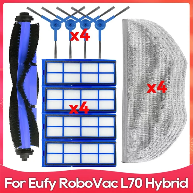 B58B-متوافق مع Eufy Robovac L70 الهجين الأسطوانة الرئيسية فرشاة جانبية الملابس الخرق مرشحات Hepa الملحقات