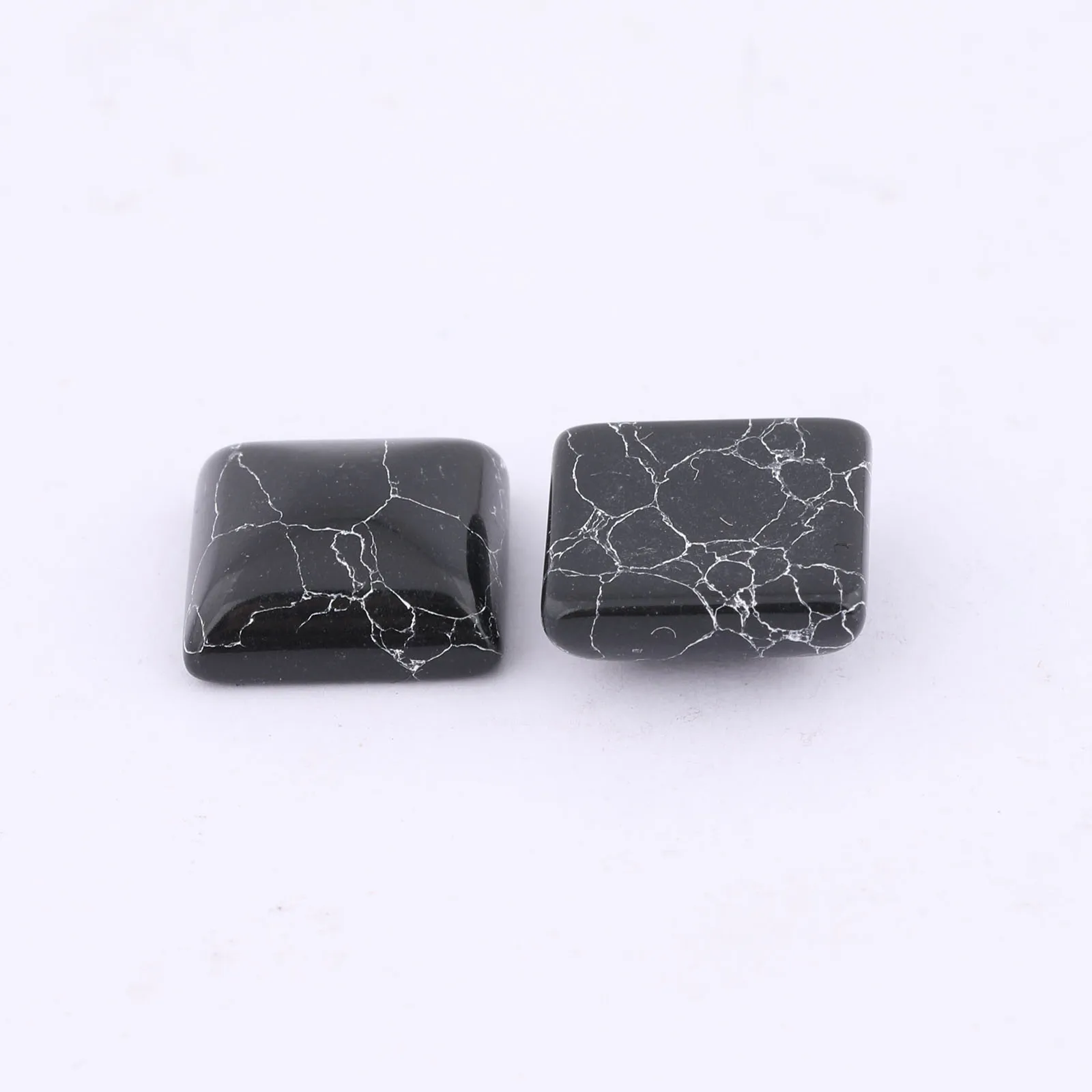 20pcs 10mm Square Natural Stone Cabochon Beads Flatback Diy Jewelry Making Accessories