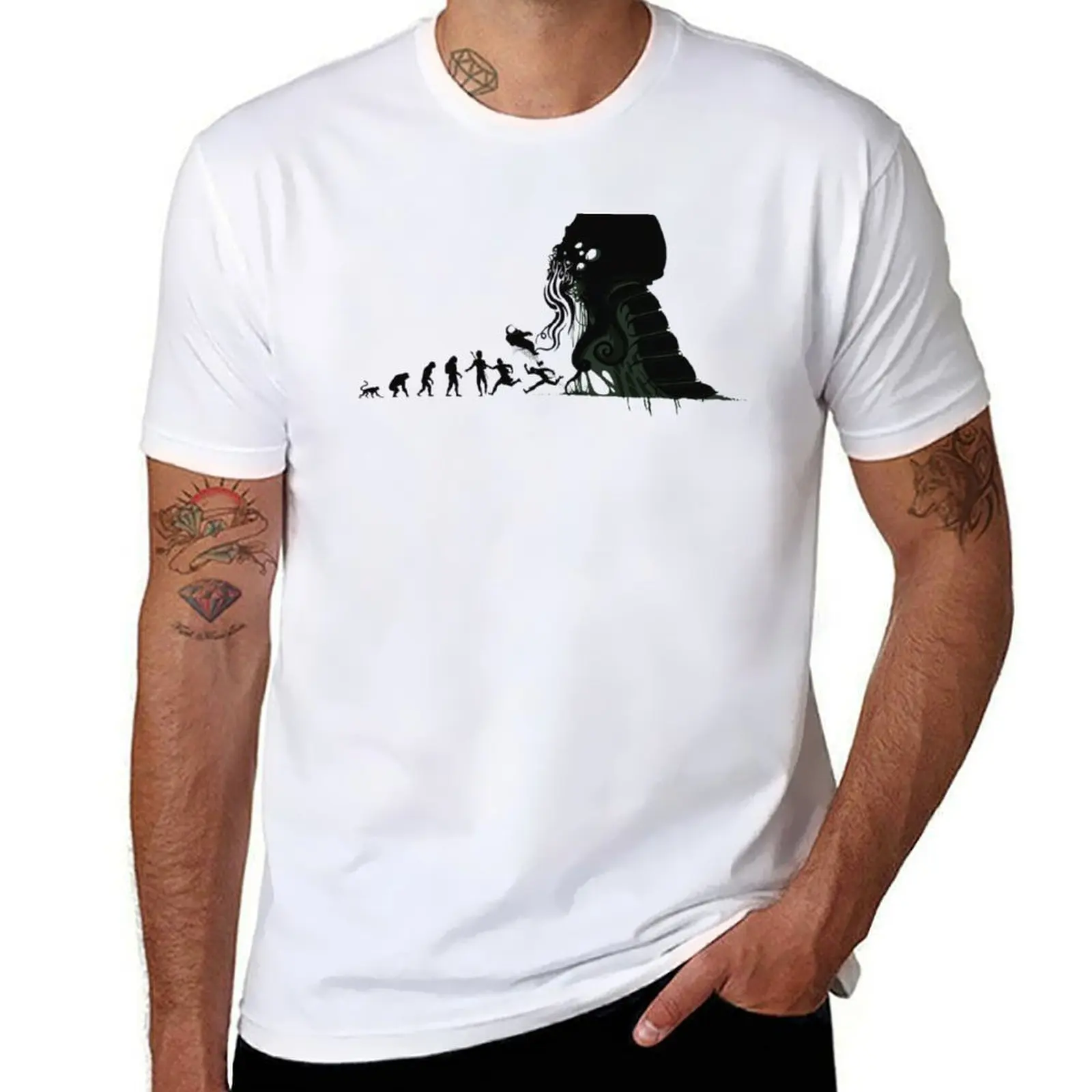 

Lovecraft Darvinian T-Shirt t shirts for man slim fit funny t shirts dark humor T-Shirt