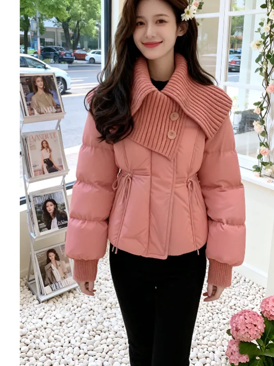 

Sli Корейское хлопковое тюлевое пальто сливового цвета, модное модное зимнее пальто высокого качества, прямой крой, длинное свековое пальто на молнии...