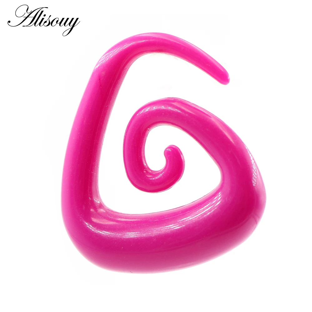 Alisouy 2pcs 1.6-10mm Irregul Triangle Acrylic Spiral Ear Tunnels Plugs Expander Stretcher Earrings Gauges Body Piercing Jewelry