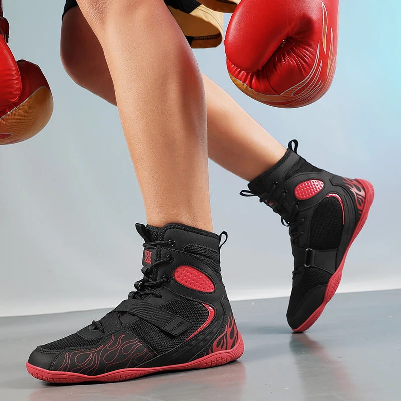 Professional Boxing and Wrestling Shoes for Men Lightweight Fighting Boxing Shoes High Quality Mesh Breathable Boxing Sneakers