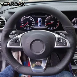 CARDAK Black Artificial Leather Car Steering Wheel Cover for Mercedes Benz A200 A250 B250 B260 C200 C250 C300 Sport CLA220
