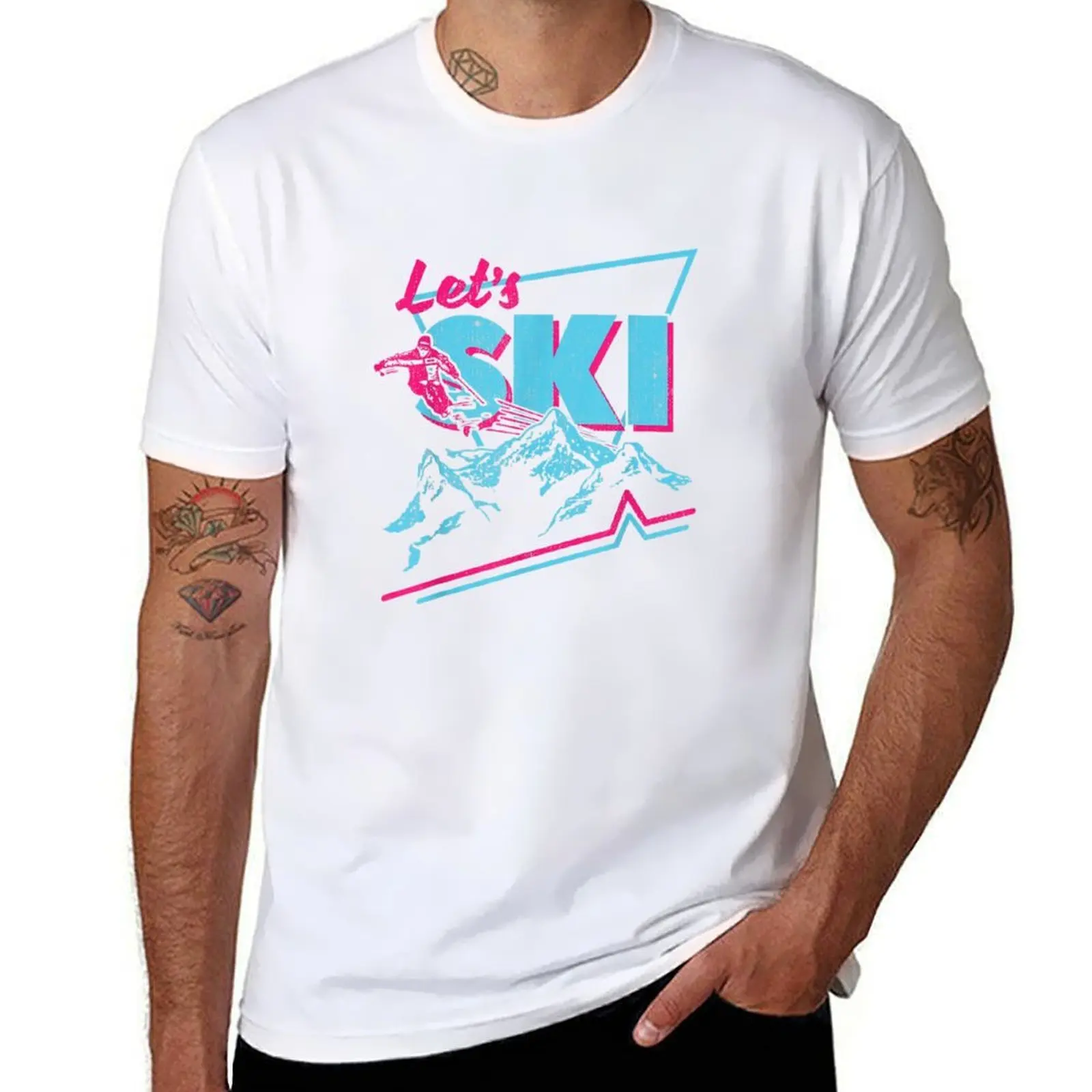 

Retro Let's Ski T-Shirt t shirt custom print t shirt man luxury T-Shirt