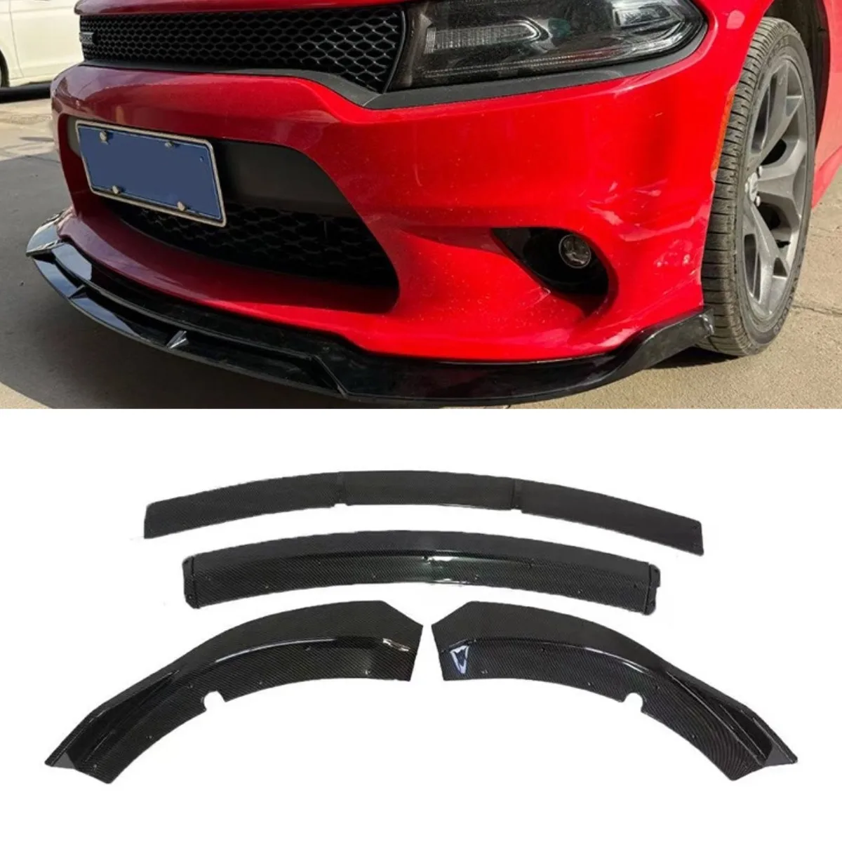 

For Dodge Charger 2015-2023 Car Front Bumper Spoiler Lip Diffuser Modification Part Bumper Guard Protector Cover Car Accessories