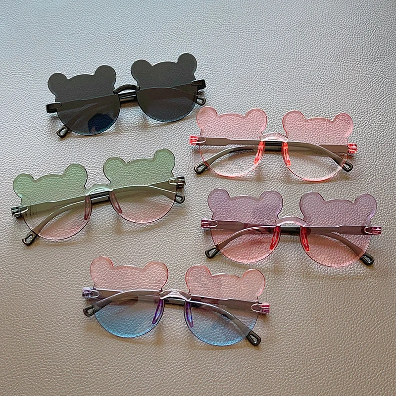 2023 New Children Cute Bear Shape Colors UV400 Sunglasses Baby Girls Lovely Outdoor Sun Protection Sunglasses Kid Sun Glasses