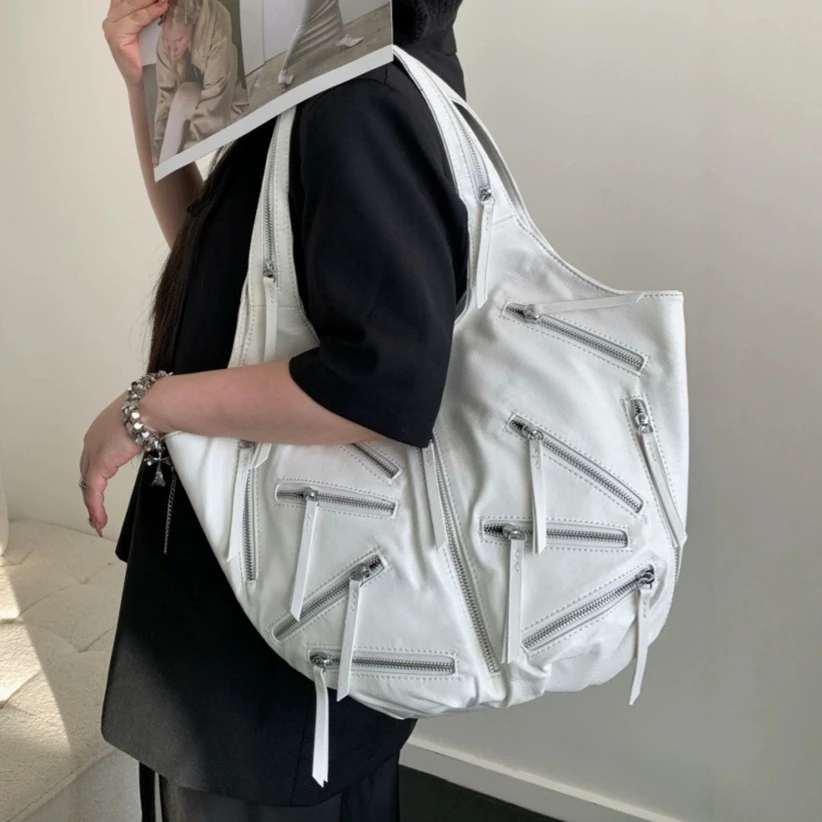 

Fashion Tassel women Handbag with zipper Ladies Big Totes for female Shoulder Bag PU Leather Large capacity borsa