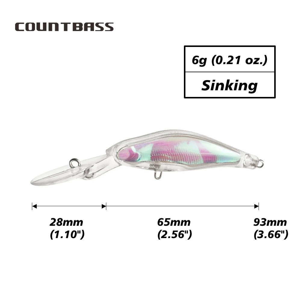 Countbass 10Pcs Blank Hard Lures 65mm/2.6\