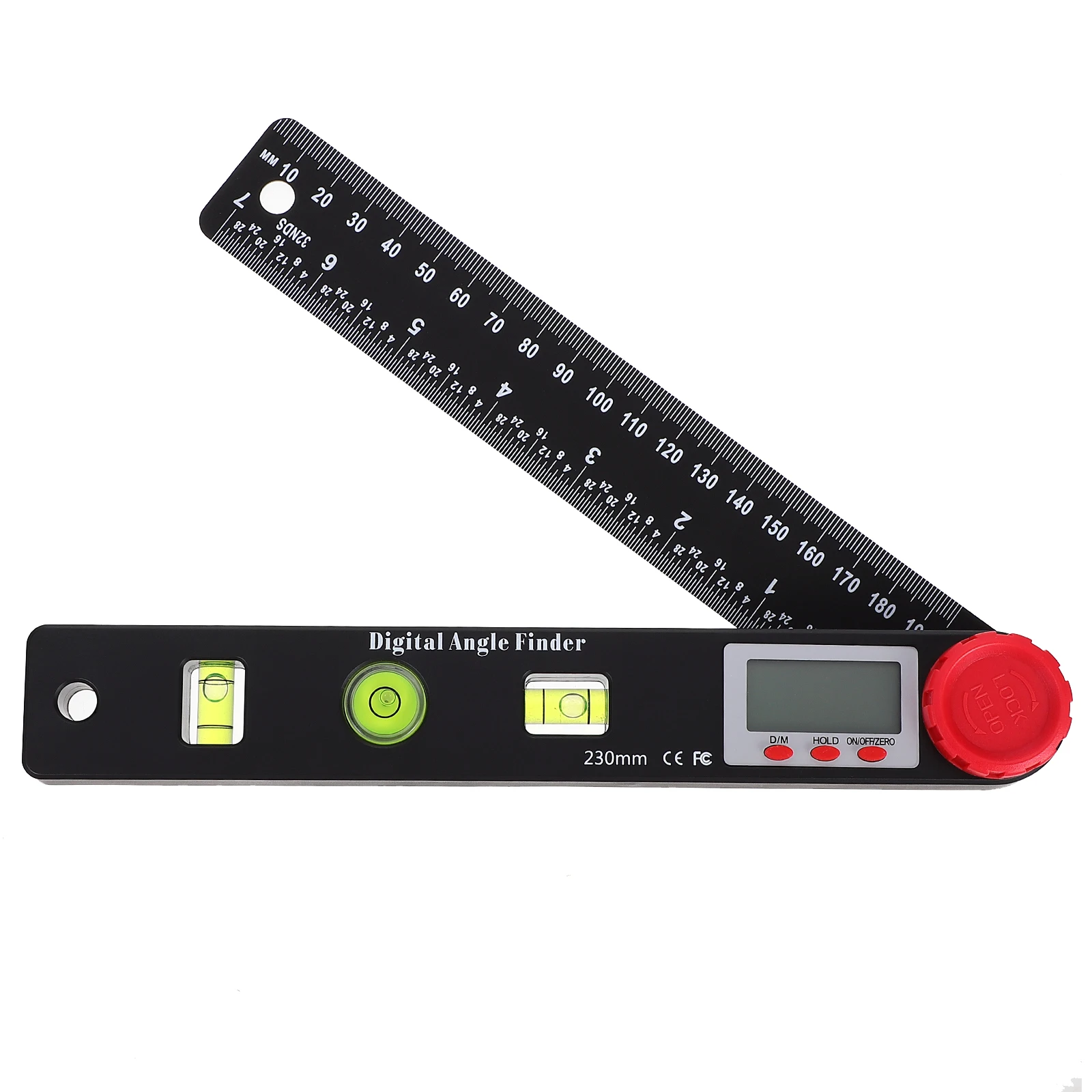 

Digital Angle Ruler Plastic Level Protractor Goniometer Measuring Tool Caliper Double Scales Metric Inch Display woodworking