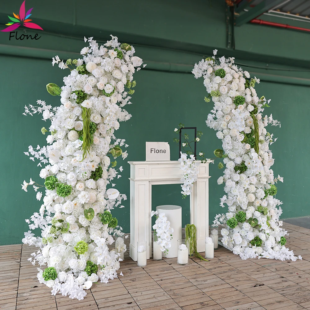 

Свадебные цветы в форме полумесяца-2,4 м, искусственные цветы Flores Silk De Alta Calidad для добро пожаловать и фон для свадебного декора FL2838