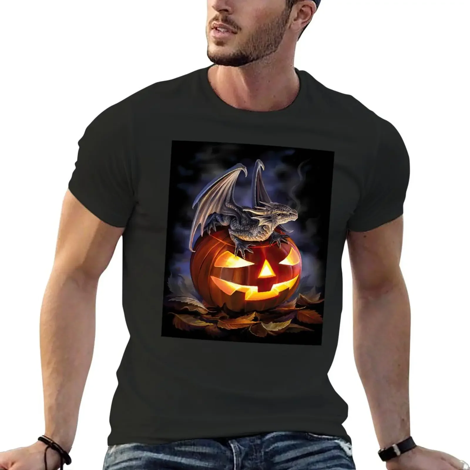 New Dragon Pumpkin DreamscapesbyTeresa T-Shirt tops Short t-shirt anime mens graphic t-shirts