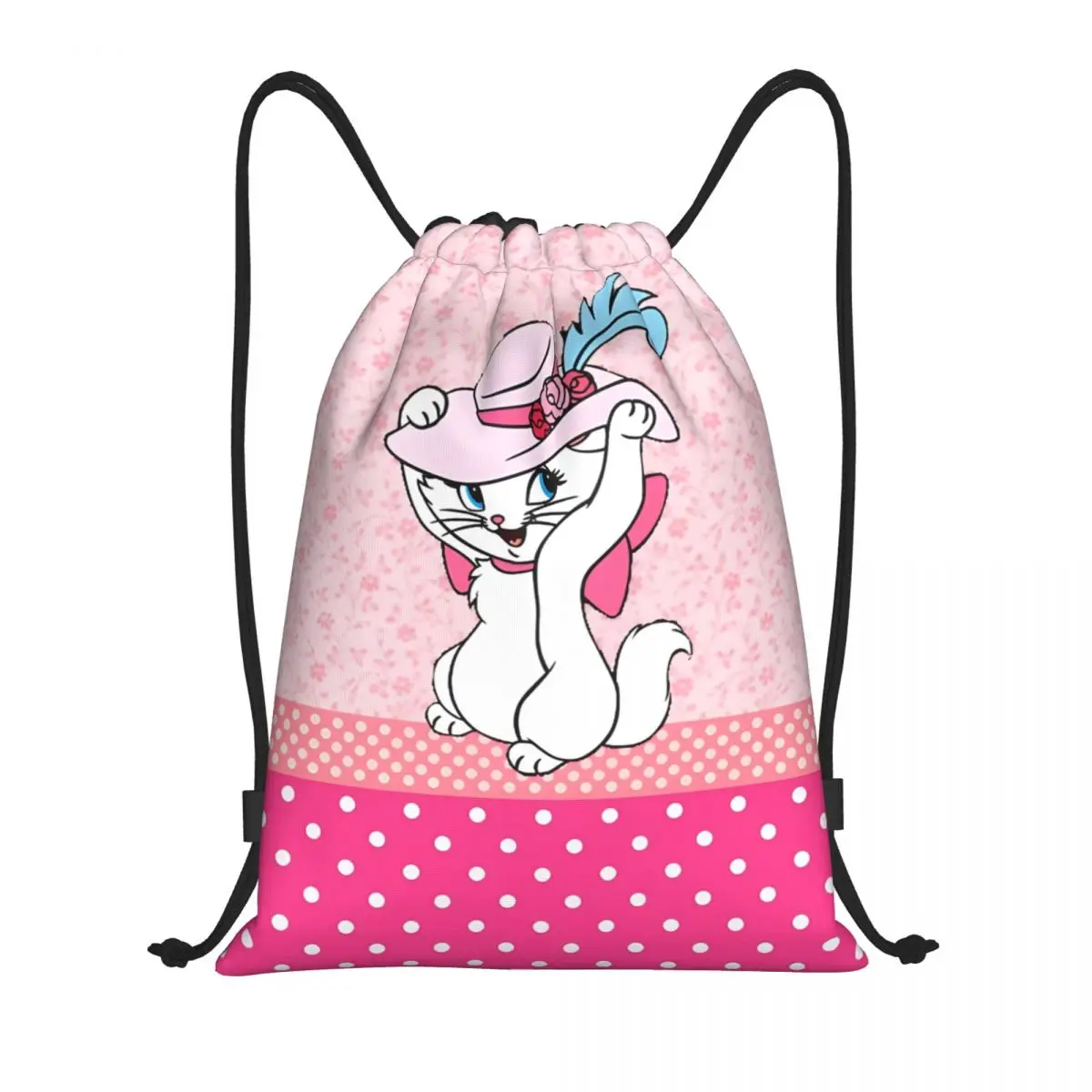 Custom Cartoon Marie Cat The Aristocats Drawstring Bags for Shopping Yoga Backpacks Men Women Funny Kitten Sports Gym Sackpack