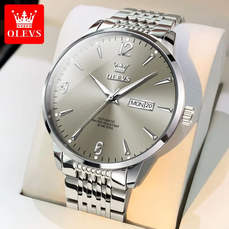 

OLEVS 9928 Men's Watch Luxury Original Automatic Mechanical Wrist Watch Stainless Steel Waterproof Luminous Date Clock Man Watch